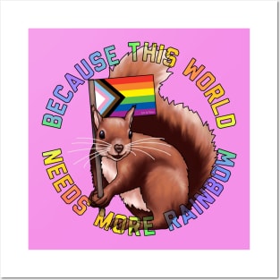 More Rainbow Squirrel Posters and Art